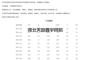 XFB后倾高压双进风风轮